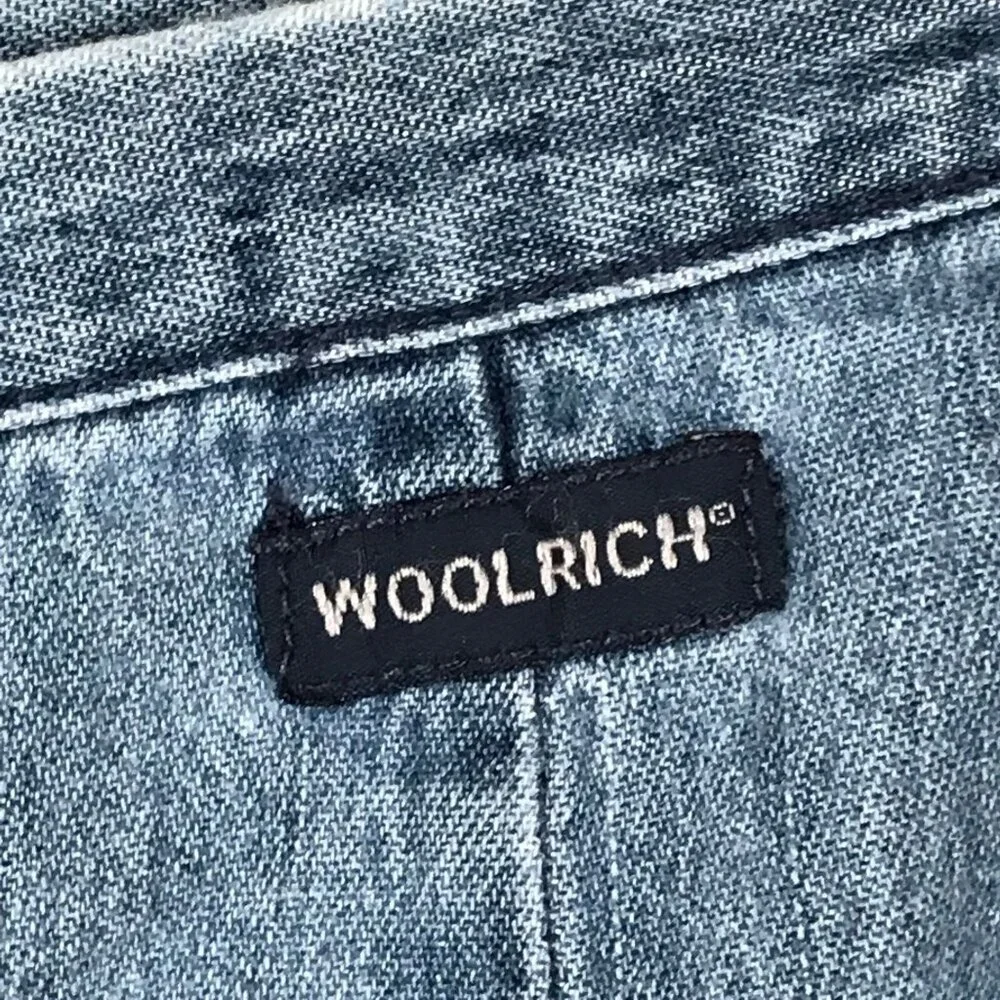 Vtg Y2K Woolrich Long Denim Modesty Skirt Blue‎ Cotton Maxi Casual Classic 35x30